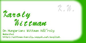 karoly wittman business card
